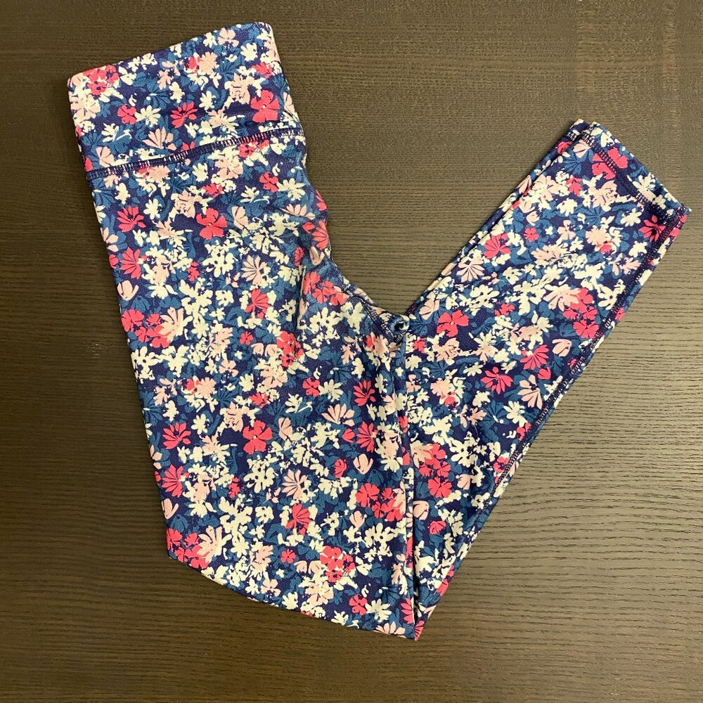 Girls Eddie Bauer Flower Print Leggings - Size Medium (10/12)